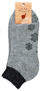 Kurz- Socken mit Alpakawolle antirutsch Sohle silber